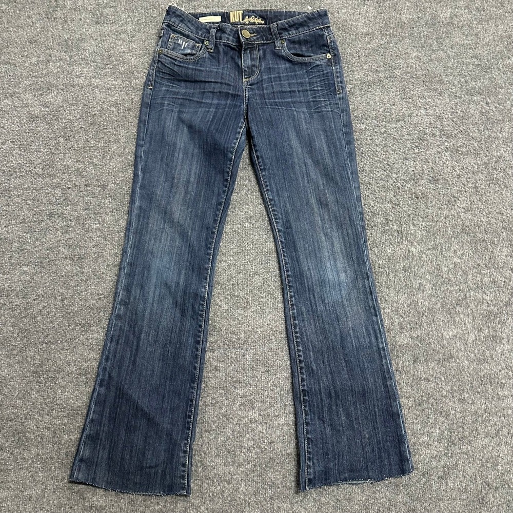 Kut from the Kloth Jeans Womens Size 4 Blue Farrah Baby Bootcut Low Rise Stretch